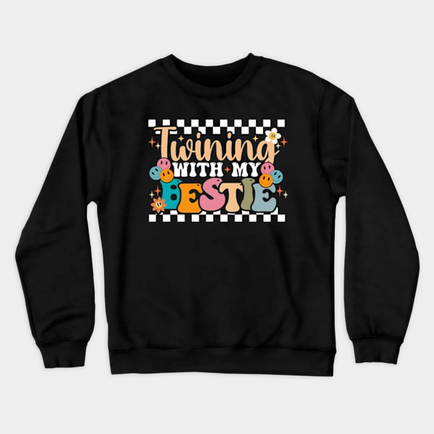 Twinning With My Bestie Twin Day Best Friend Spirit Week Crewneck Sweatshirt by larfly